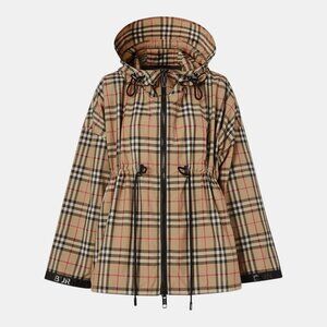 BURBERRY BACTON VINTAGE CHECK HOODED JACKET ARCHIVE BEIGE NWT SIZE 6